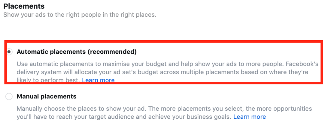 Facebook ads manager