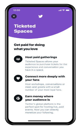 Twitter Ticket spaces