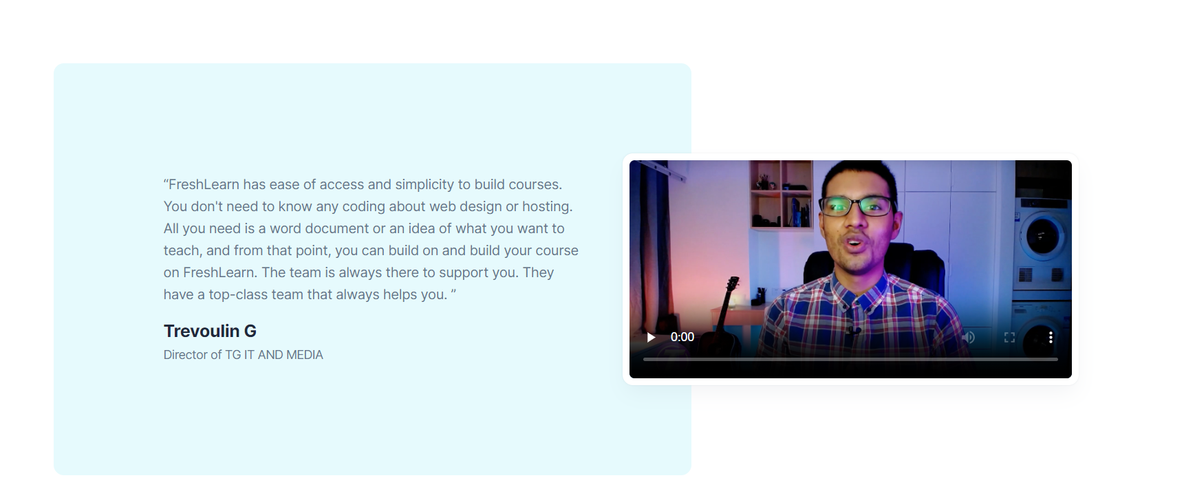 FreshLearn Testimonial