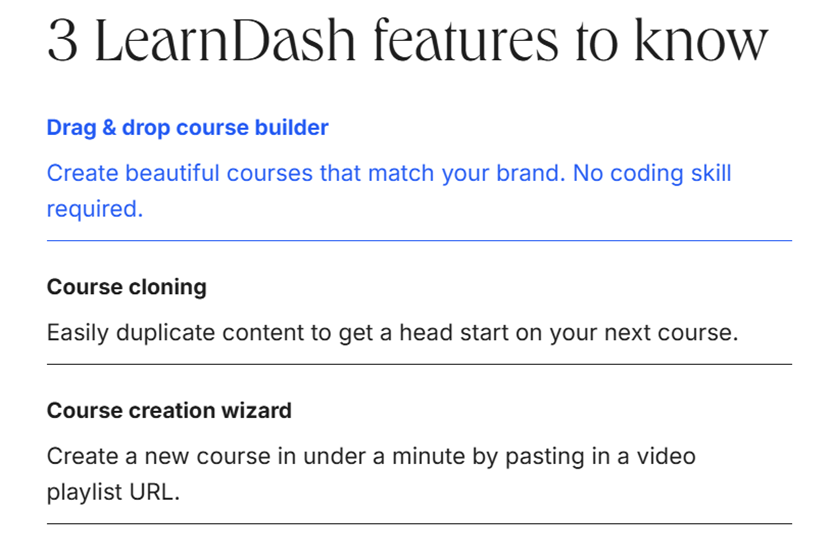 LearnDash Features