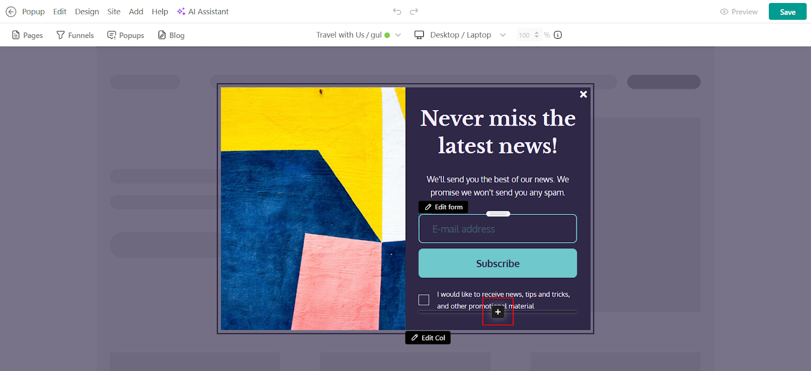Create Popup