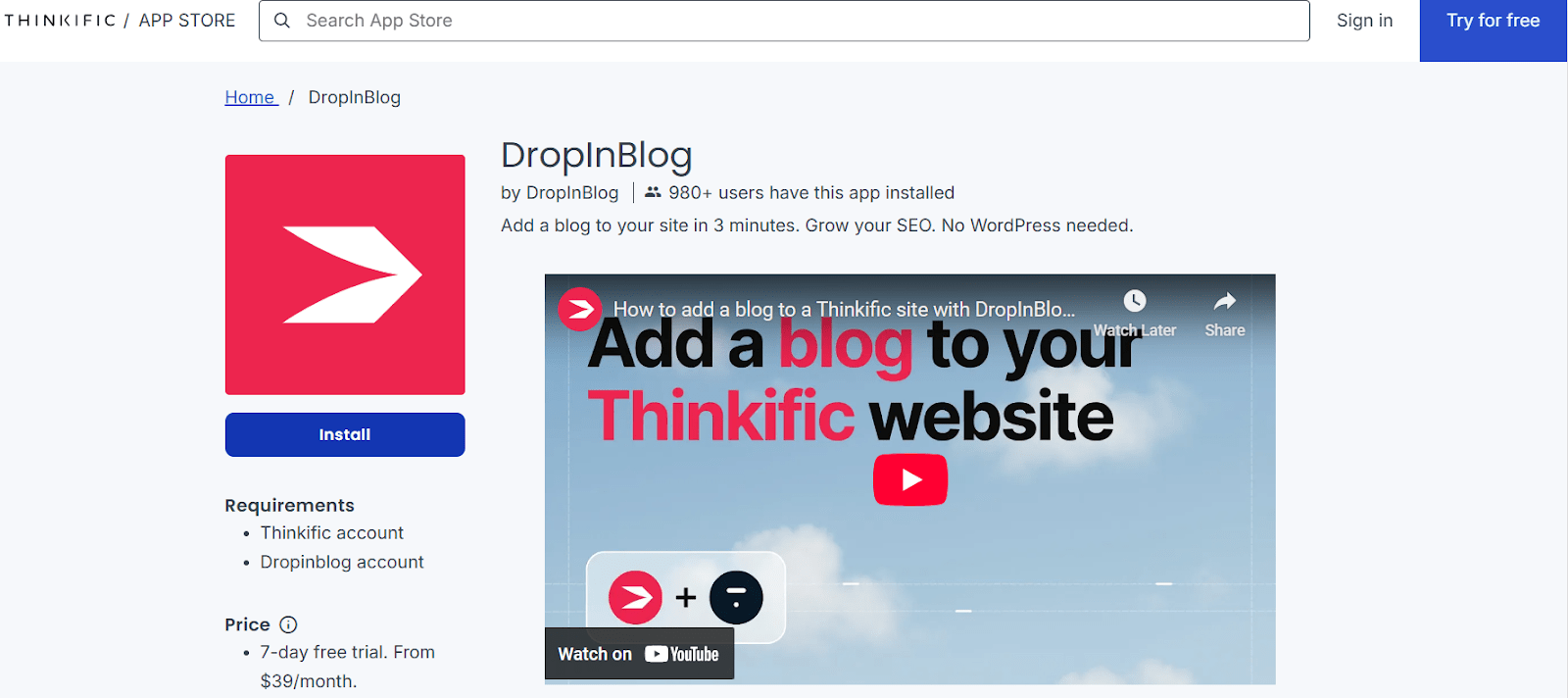 Create Blog