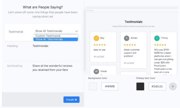 Testimonial Feature