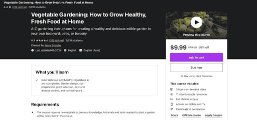 Sample Udemy landing page