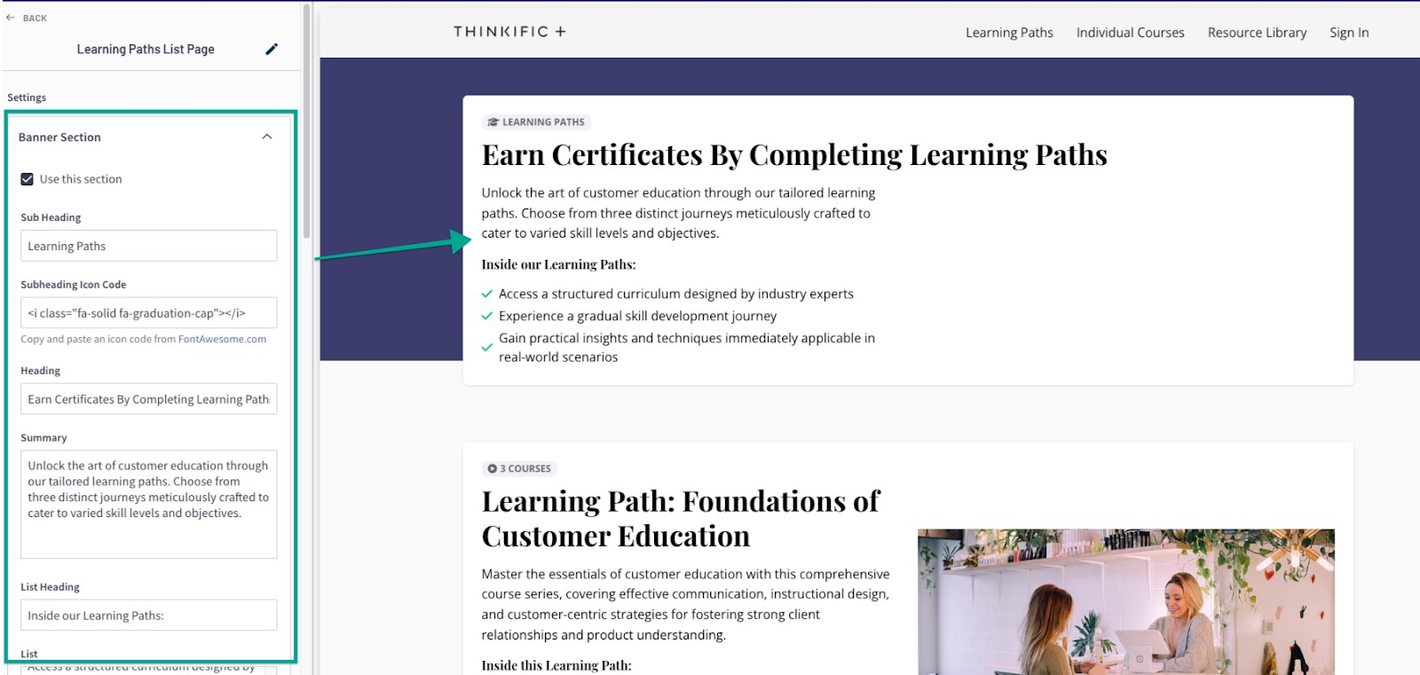 Thinkific Course builder