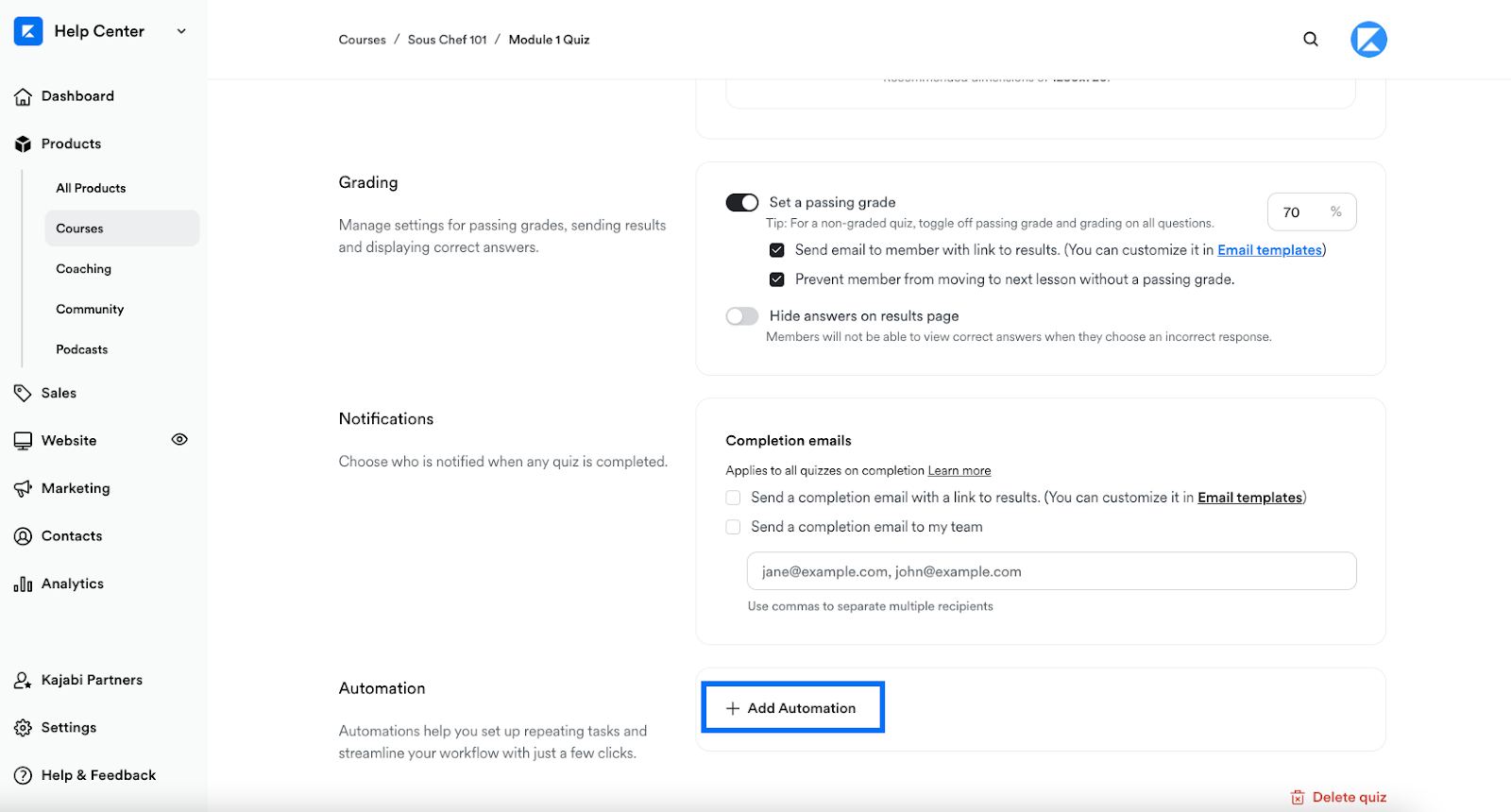Add Automation