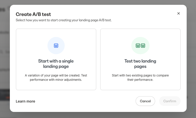 Create A/B test campaign