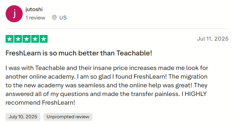 Teachable User Review