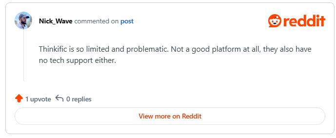 Thinkific User Comment