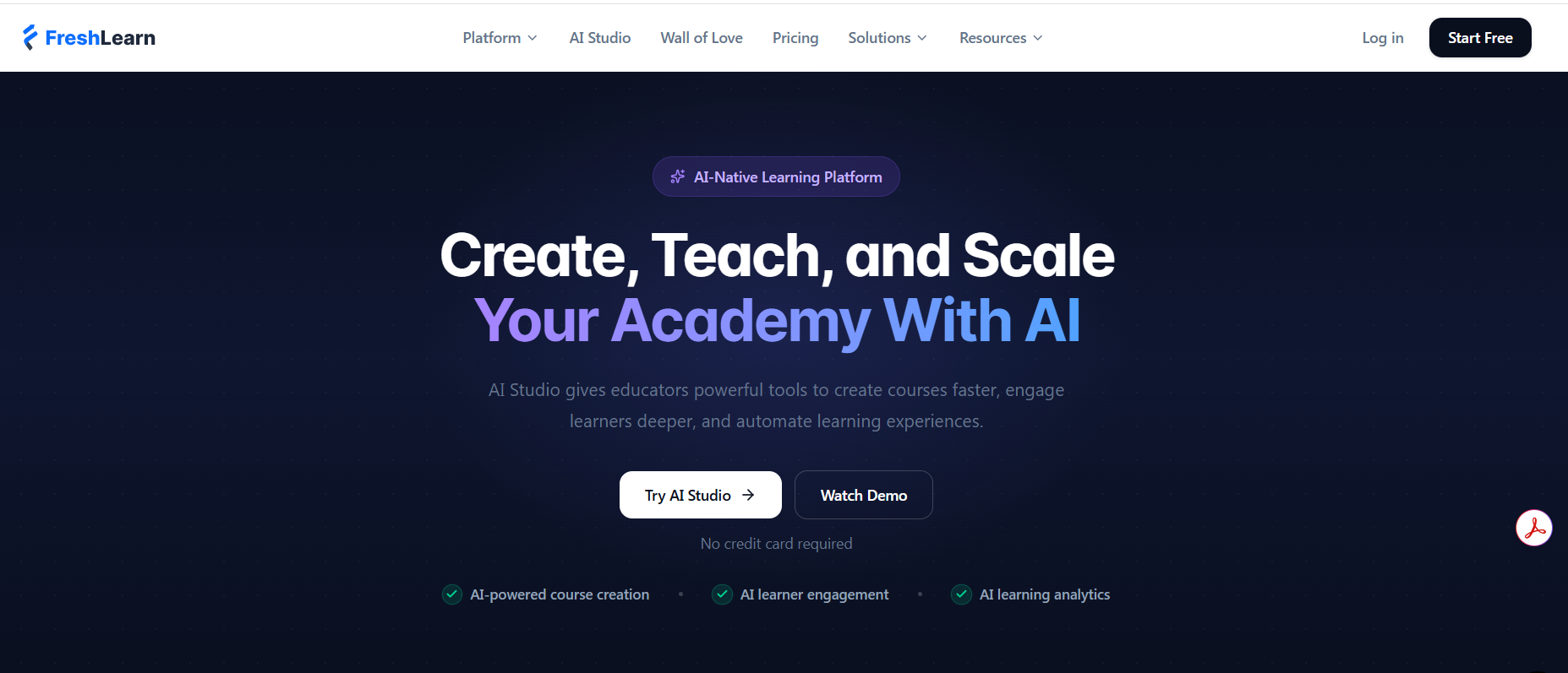 FreshLearn AI Studio